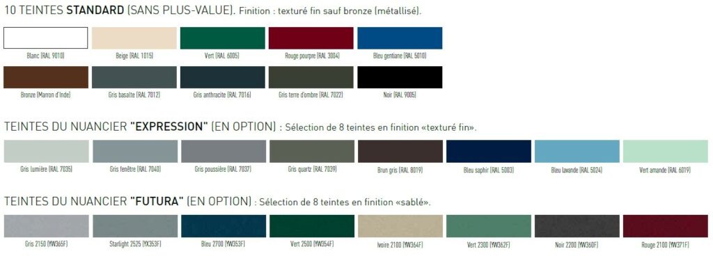 coloris portail horizal-portail alu sur mesure-chabanel